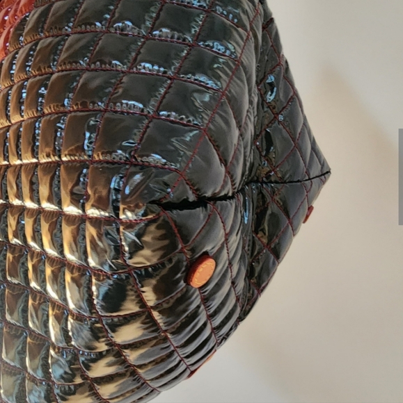 nwt MZ Wallace Medium Colorblock Cranberry & Dawn Lacquer Tote Bag - Picture 4 of 9